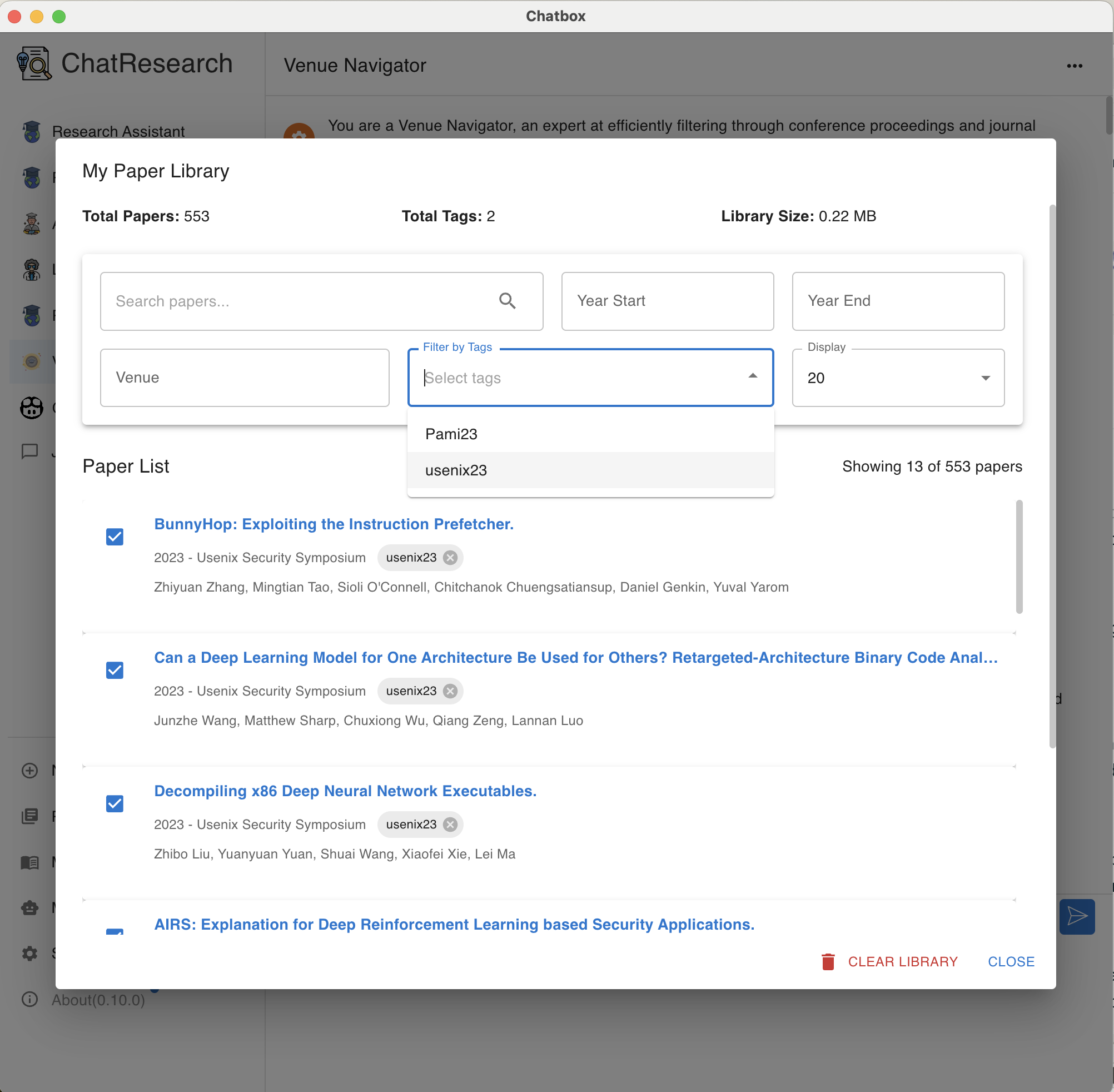 Paper Library Interface