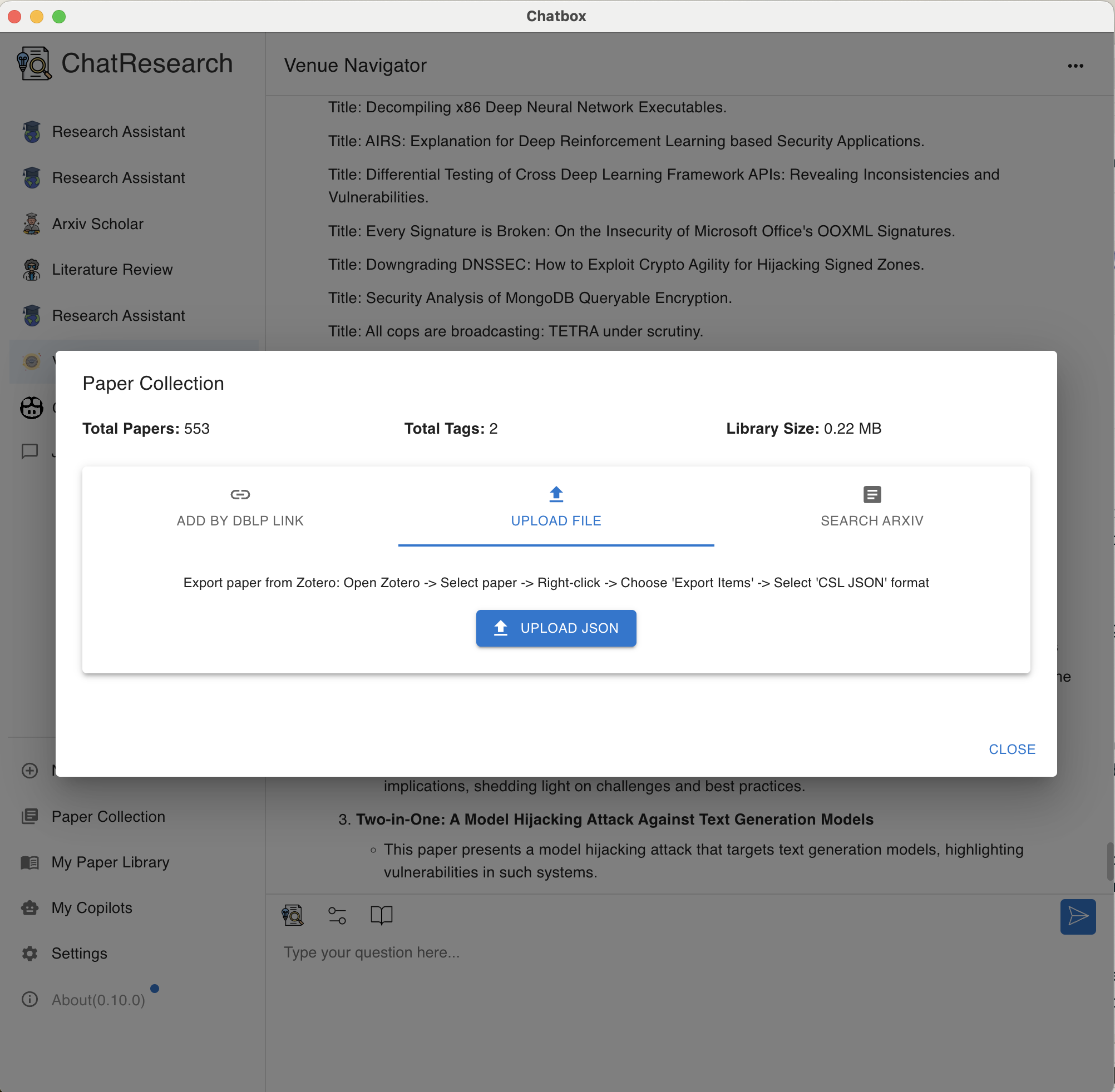 Zotero Import Process